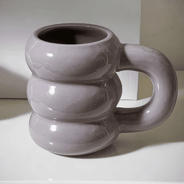 Cute Donut Ceramic Mug | Large Capacity Coffee Cup for Couples with Nordic Style - Kolise