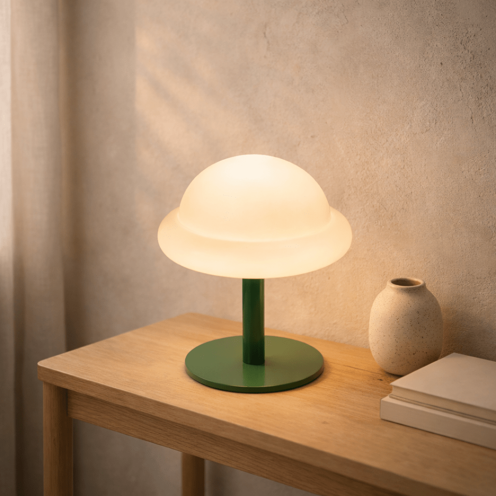 Bubblegum Collection | Colorful Table Lamp with Curvy Glass Shade | Playful Illumination for Home Decor - Kolise