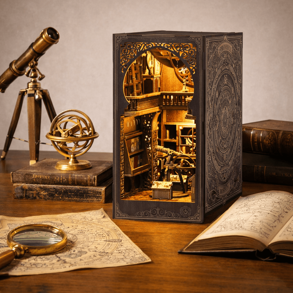 Astronomy - Themed Book Nook | DIY Wooden Kit with Miniature Decor - Kolise
