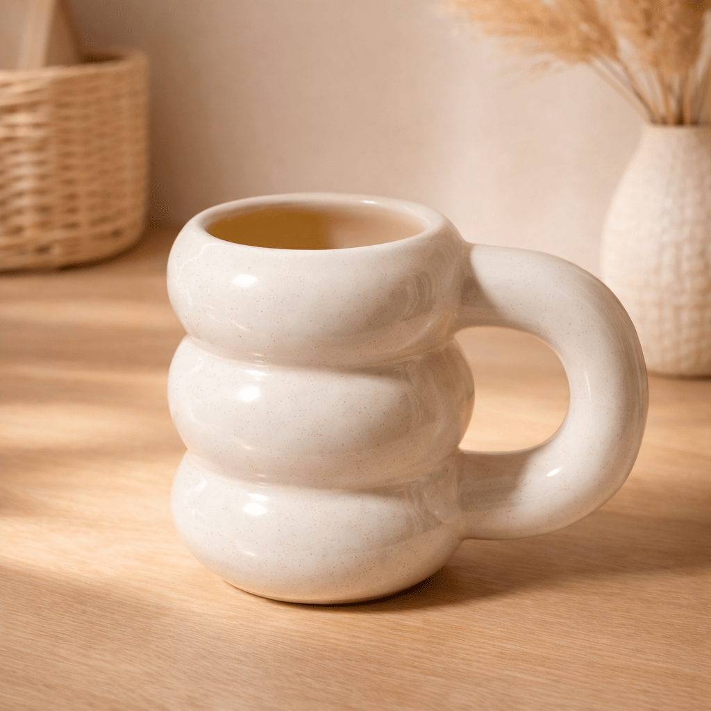 Cute Donut Ceramic Mug | Large Capacity Coffee Cup for Couples with Nordic Style - Kolise