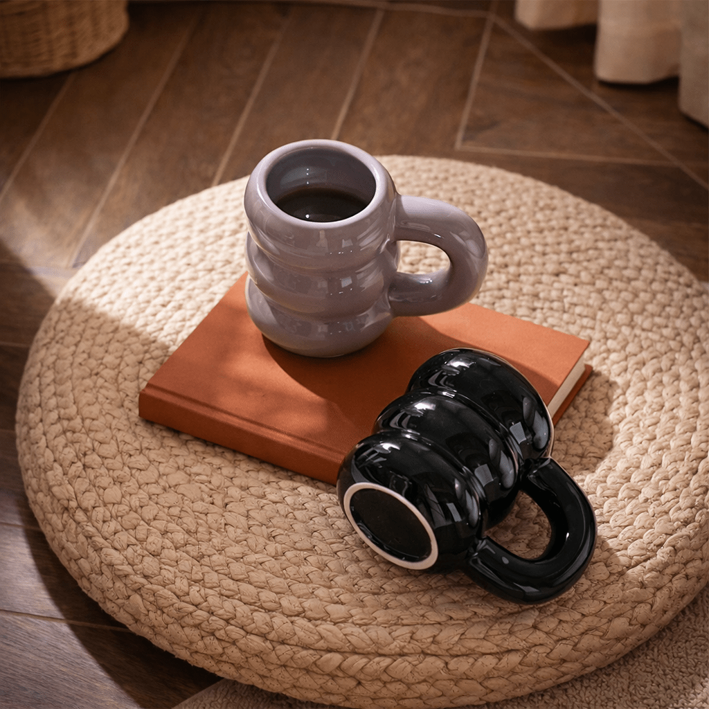 Cute Donut Ceramic Mug | Large Capacity Coffee Cup for Couples with Nordic Style - Kolise