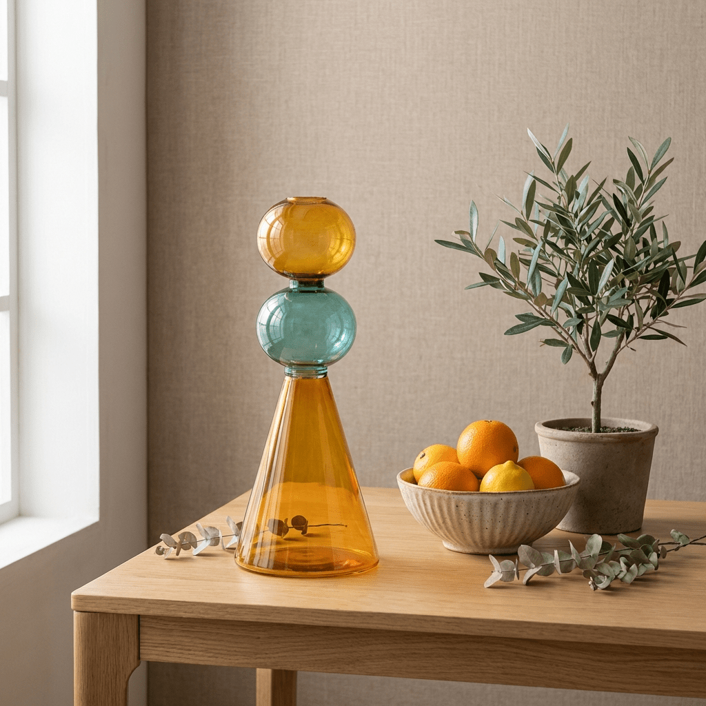 Elegant Glass Vase | Large Clear Flower Vase with Minimalist Design | Perfect for Hydroponic Plants - Kolise