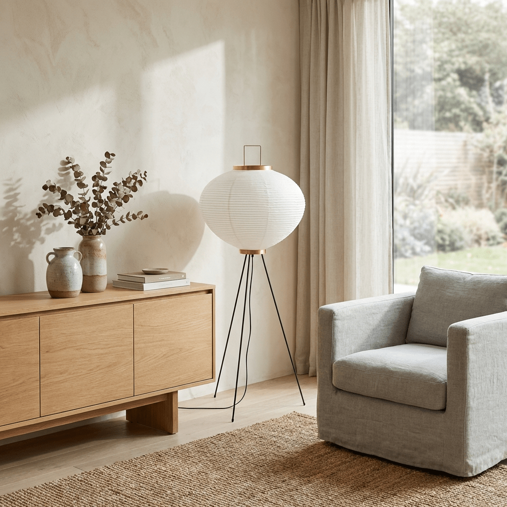 Modern Floor Lamp with Akari - Inspired Design - Kolise