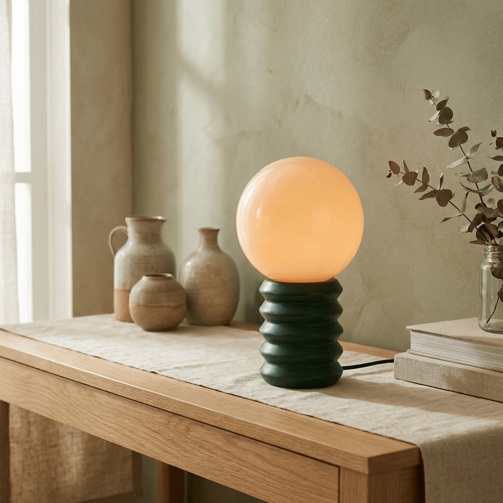 Timber Ribbon | Vintage - Style Table Lamp with Warm Glow | Elegant Bedside Lighting for Cozy Ambiance - Kolise