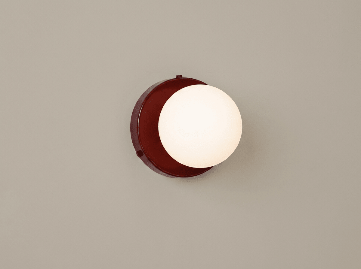 Coloured Glass Wall Sconce — Adjustable Cord LED Light - Kolise