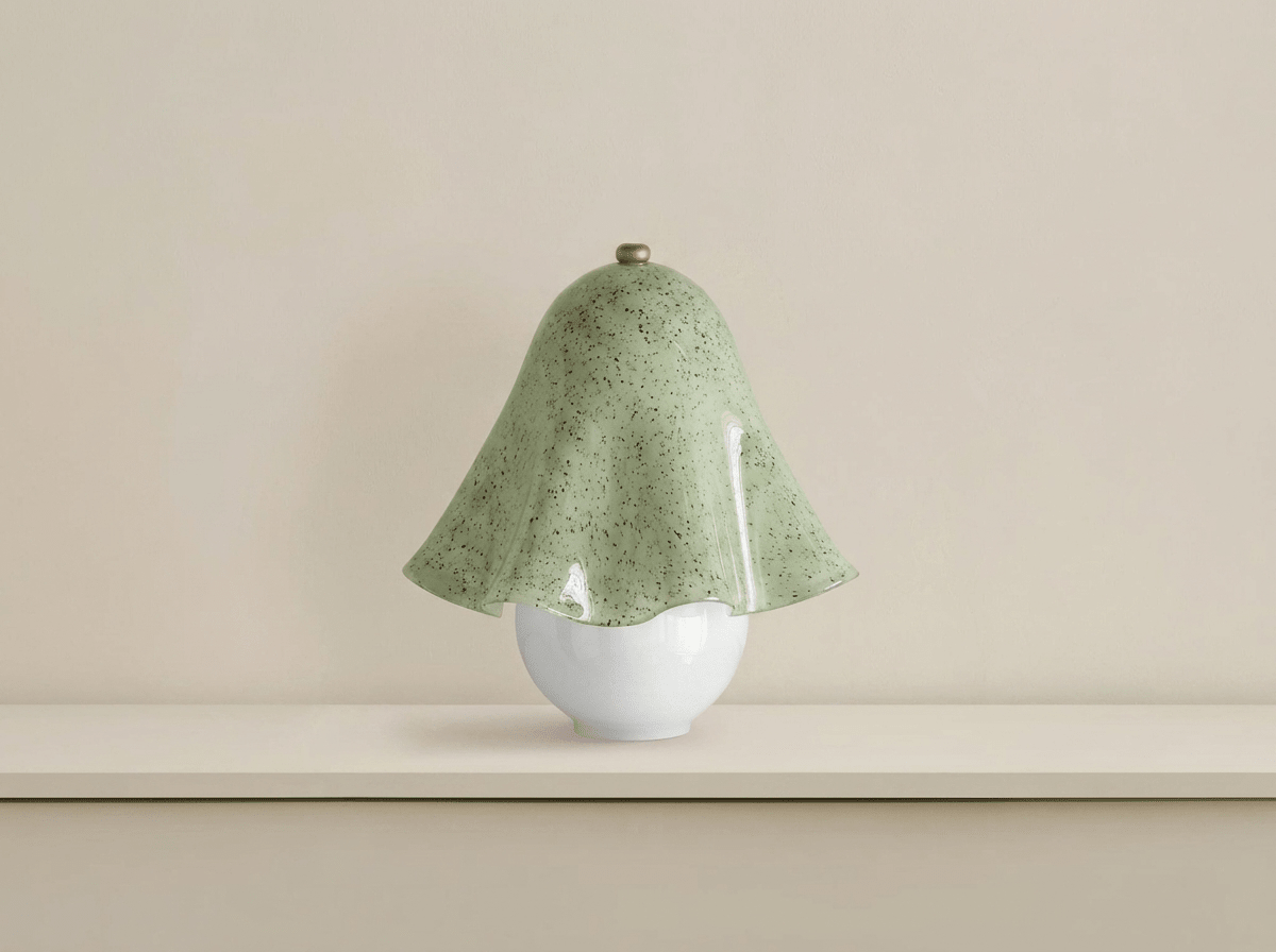 Willow Glass Table Lamp with Brass Metal Base - Kolise