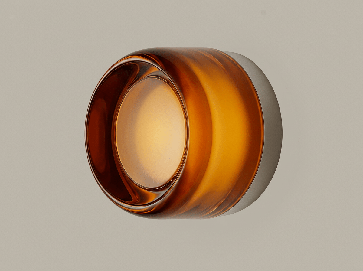 Amber Jelly Glass Wall Sconce — Warm LED Accent Light - Kolise