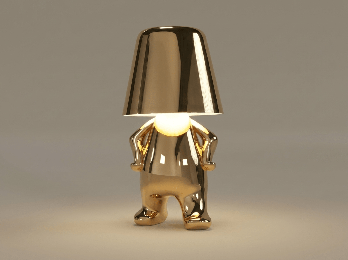 Whimsical Humanoid Resin Floor Lamp with Touch Control - Kolise