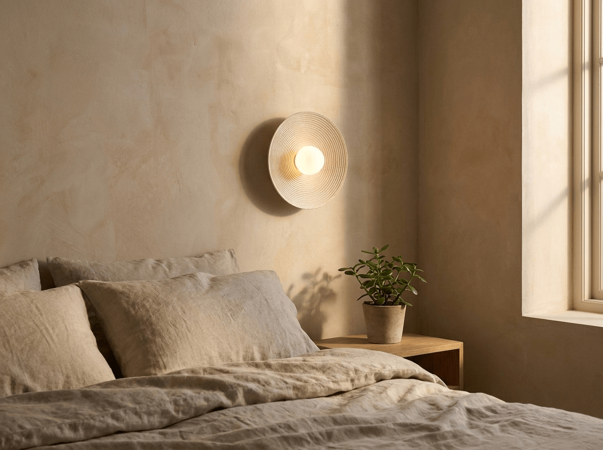 Wabi-Sabi Corrugated Resin Wall Sconce with Soft Ambient Light - Kolise
