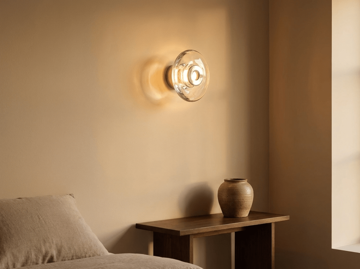 Harbour Glass Wall Sconce with Built-In LED Panel - Kolise