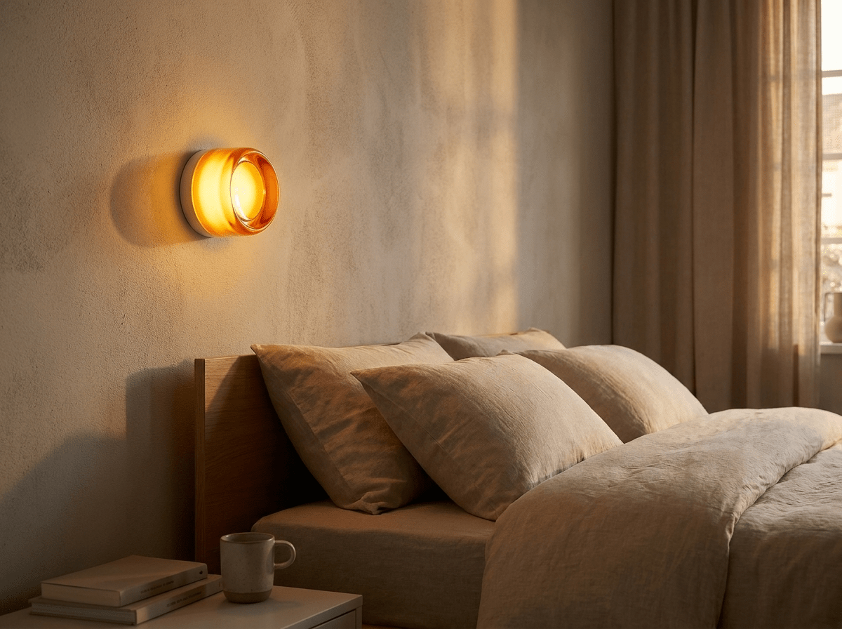 Amber Jelly Glass Wall Sconce — Warm LED Accent Light - Kolise