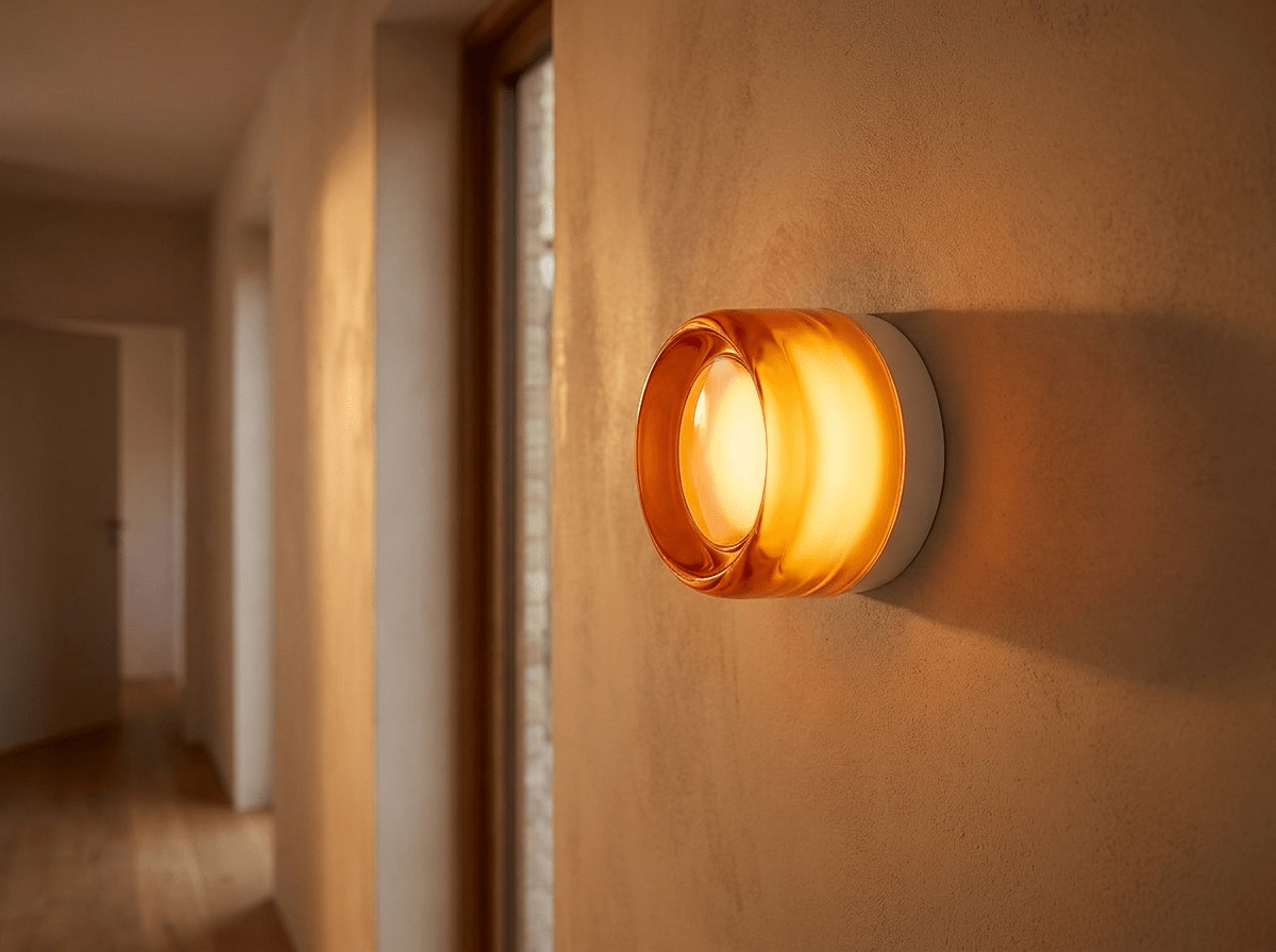 Amber Jelly Glass Wall Sconce — Warm LED Accent Light - Kolise