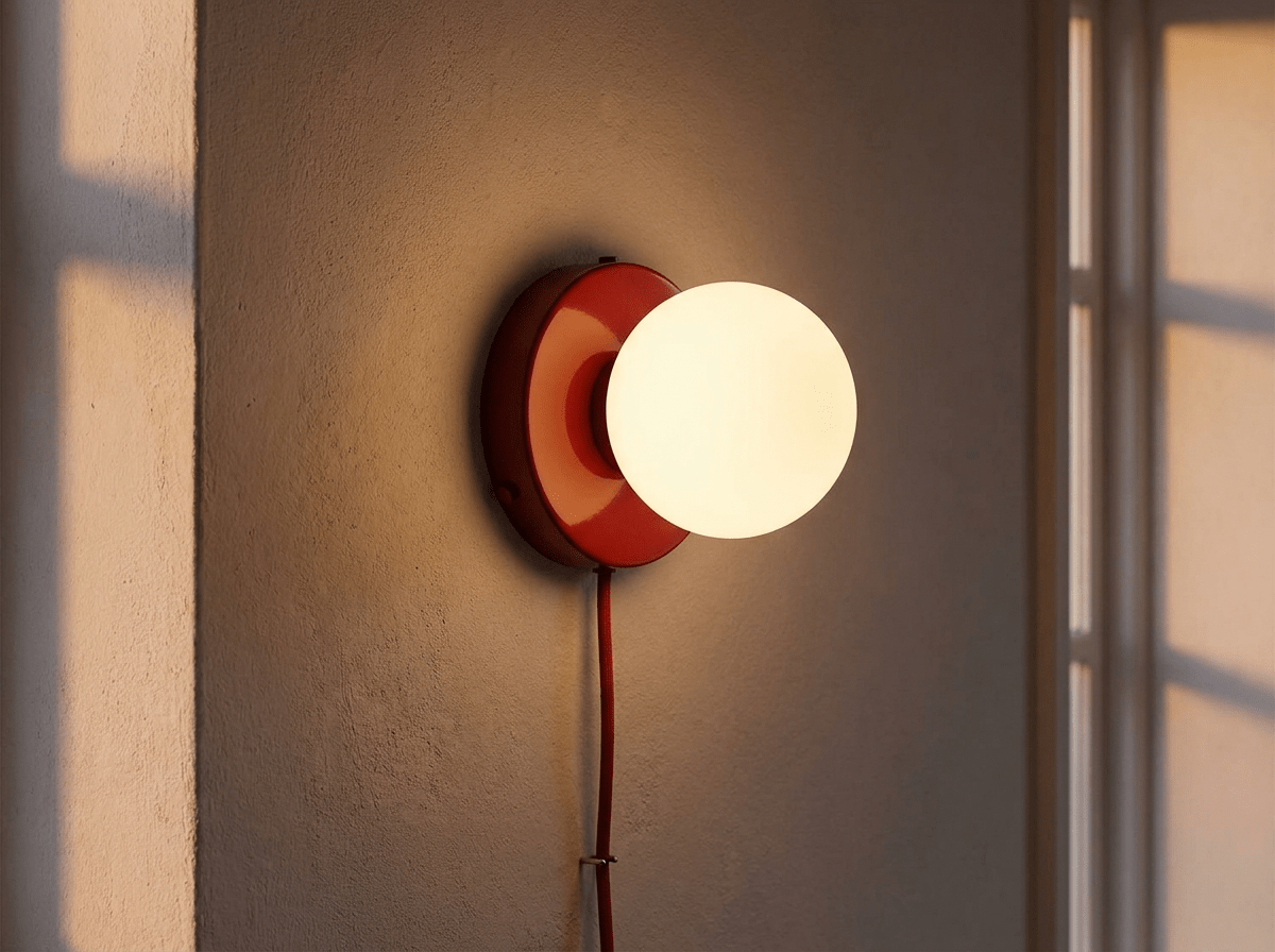 Coloured Glass Wall Sconce — Adjustable Cord LED Light - Kolise