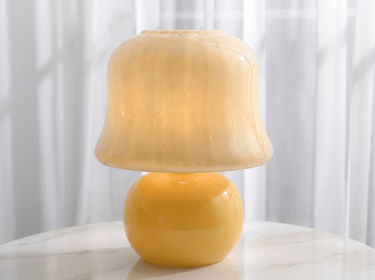 Haven Mushroom Lamp — Glass Bedside Light with Soft Ambient Glow - Kolise