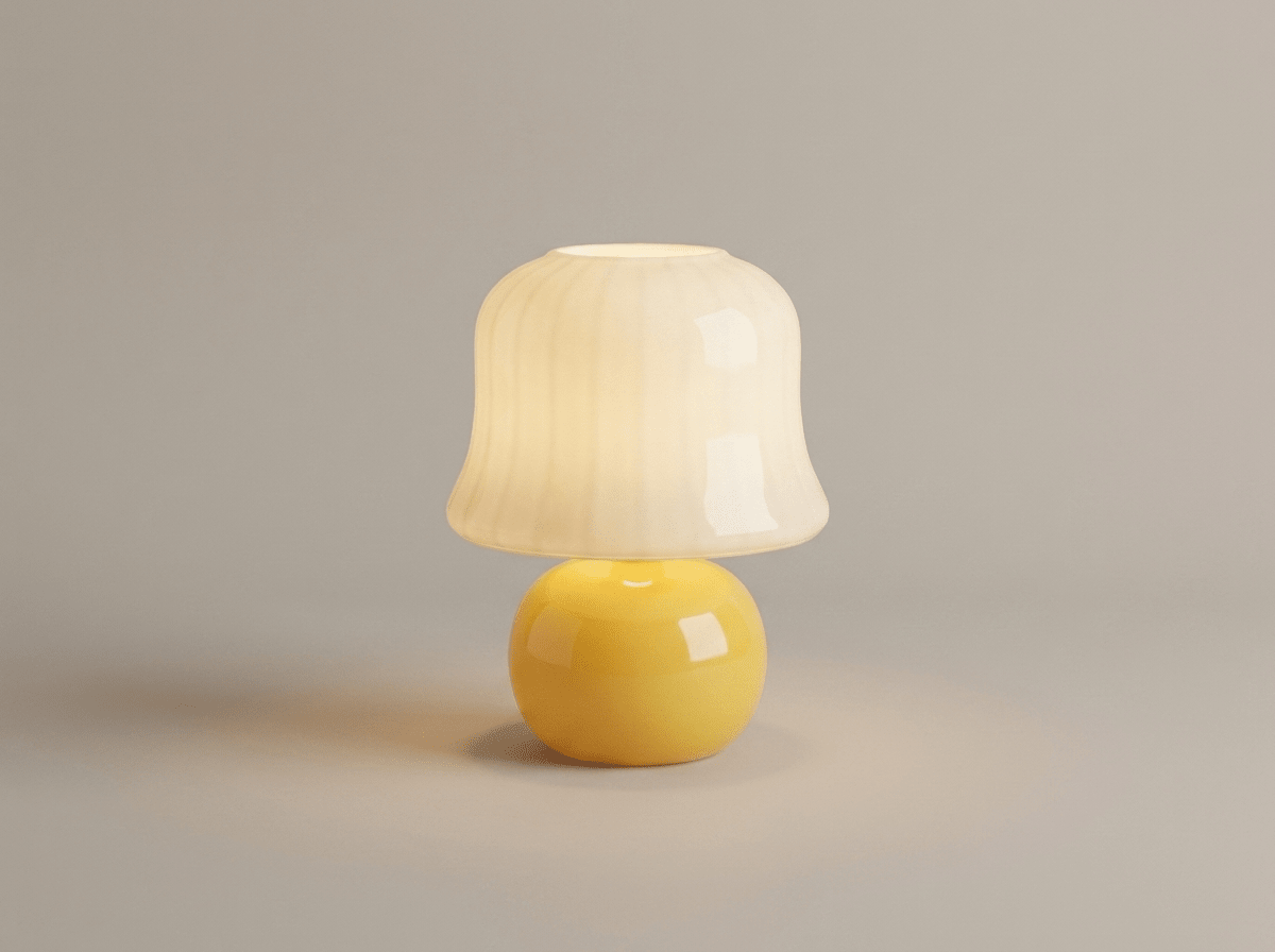 Haven Mushroom Lamp — Glass Bedside Light with Soft Ambient Glow - Kolise