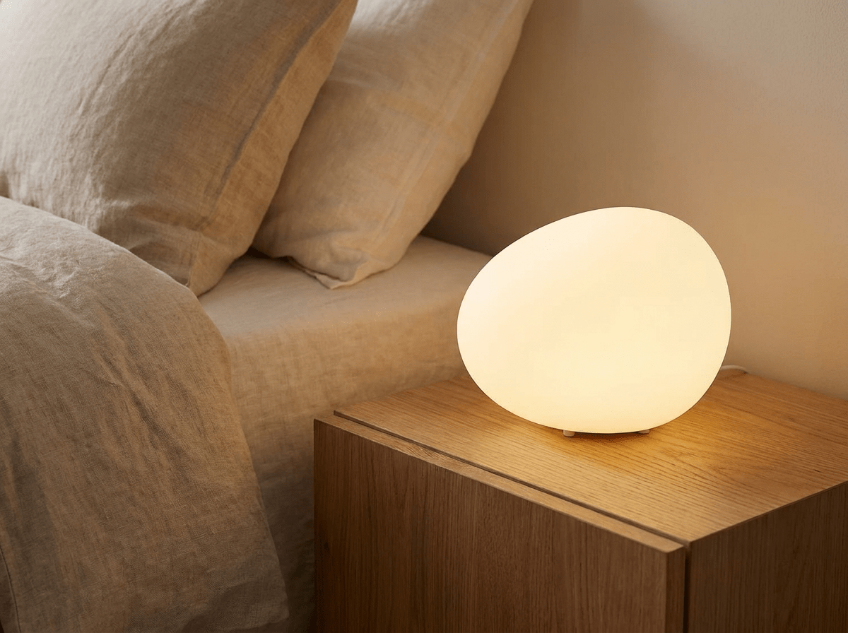 Cobblestone Touch-Free Table Lamp | Three-Tone LED with Rotating E27 Bulb - Kolise