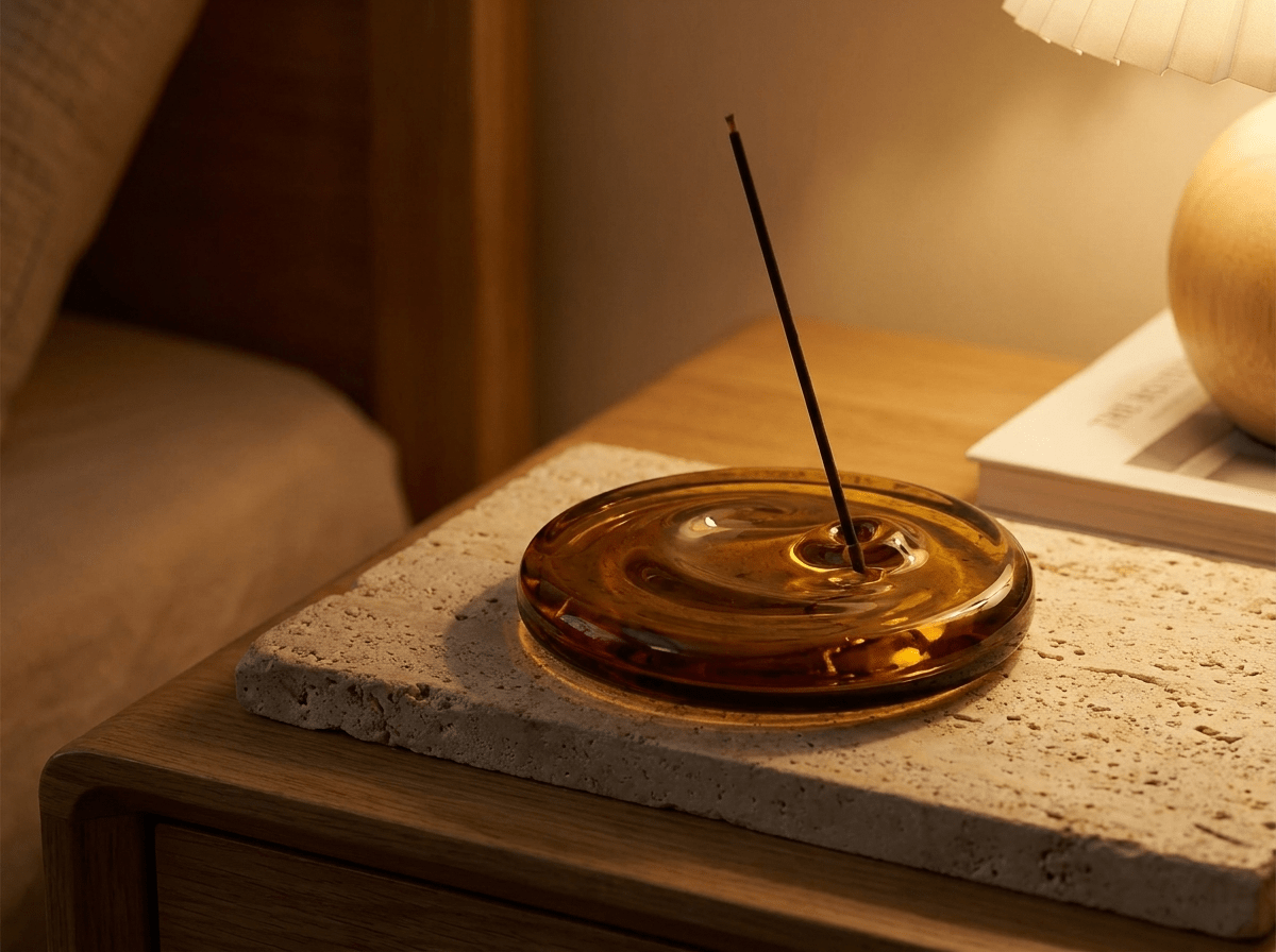 Ember Glass Incense Holder | Heat-Resistant Wave Burner for Meditation & Calm - Kolise