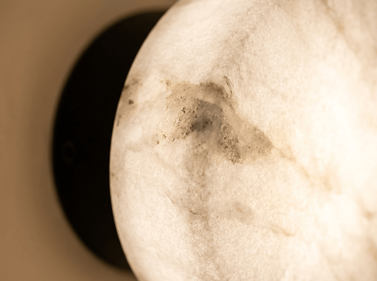 Halden Marble Wall Sconce | Warm LED Wall Light for Bedroom & Bathroom - Kolise