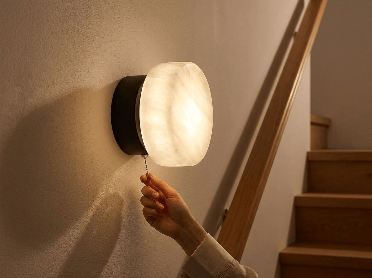 Halden Marble Wall Sconce | Warm LED Wall Light for Bedroom & Bathroom - Kolise