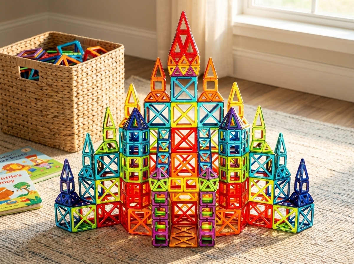 Spectrum Large-Tile Magnetic Building Set | 3D STEM Construction for Kids - Kolise