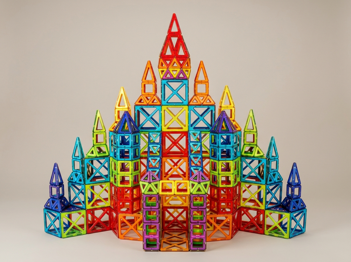 Spectrum Large-Tile Magnetic Building Set | 3D STEM Construction for Kids - Kolise