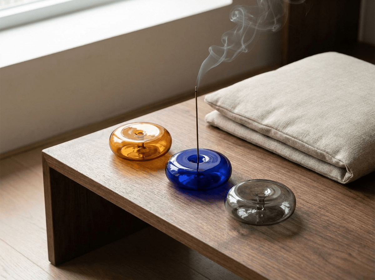 Halo Glass Incense Disc | Circular Glass Burner for Home Fragrance - Kolise