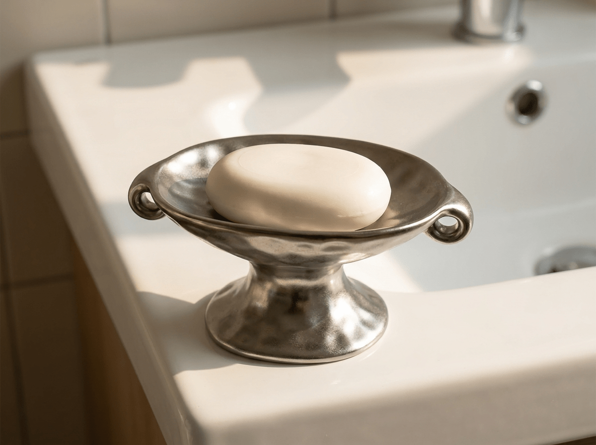 Vintage Double-Ear Ceramic Soap Dish | High Stand Bathroom Holder - Kolise