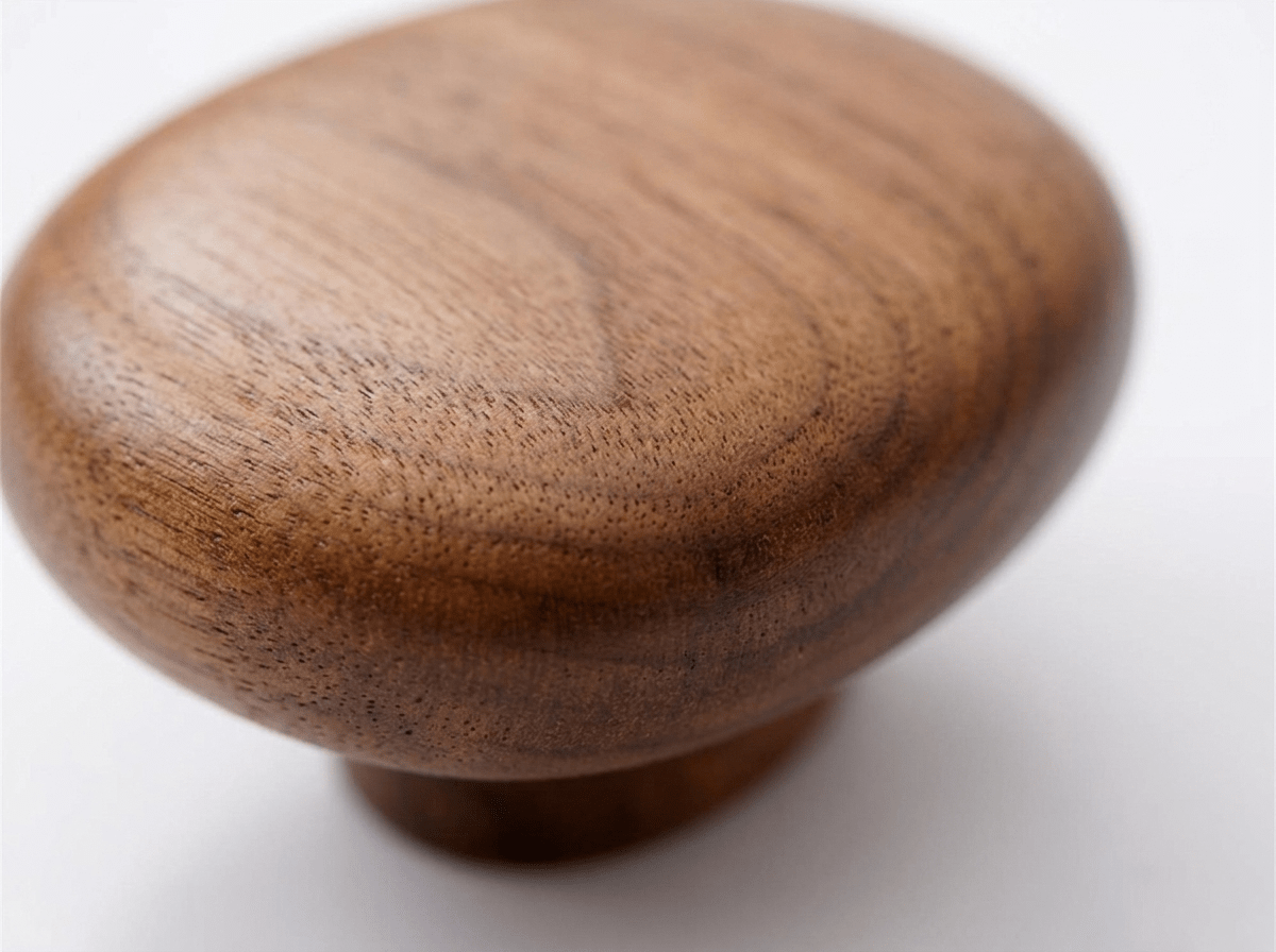 Pebble Solid Walnut Drawer Handle | Nordic Wood Cabinet Pull - Kolise