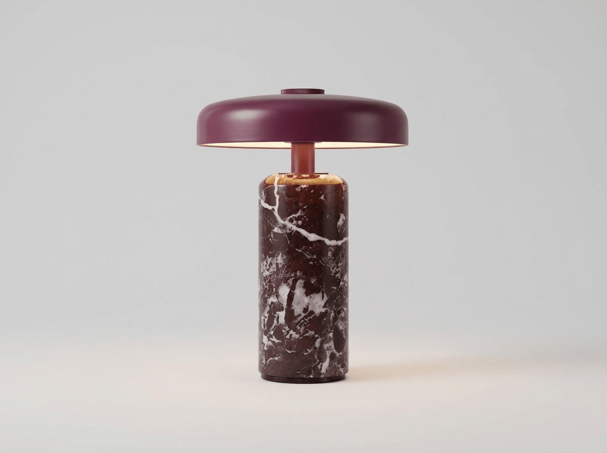 Aalborg Marble-Base Touch Lamp | Rechargeable LED Table Light for Home & Café - Kolise