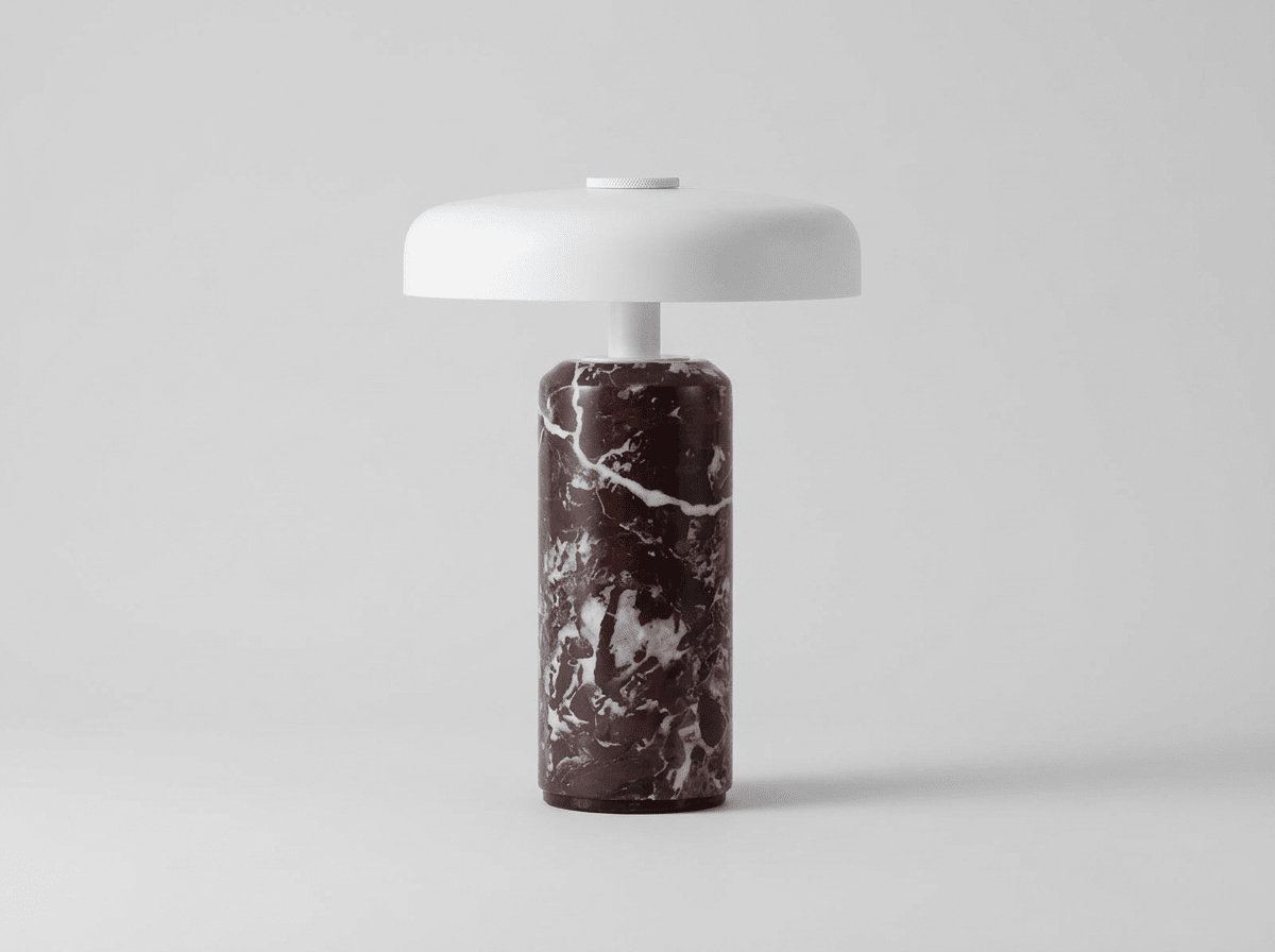 Aalborg Marble-Base Touch Lamp | Rechargeable LED Table Light for Home & Café - Kolise