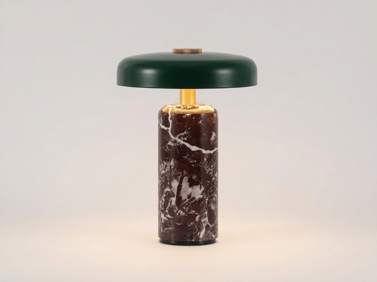 Aalborg Marble-Base Touch Lamp | Rechargeable LED Table Light for Home & Café - Kolise
