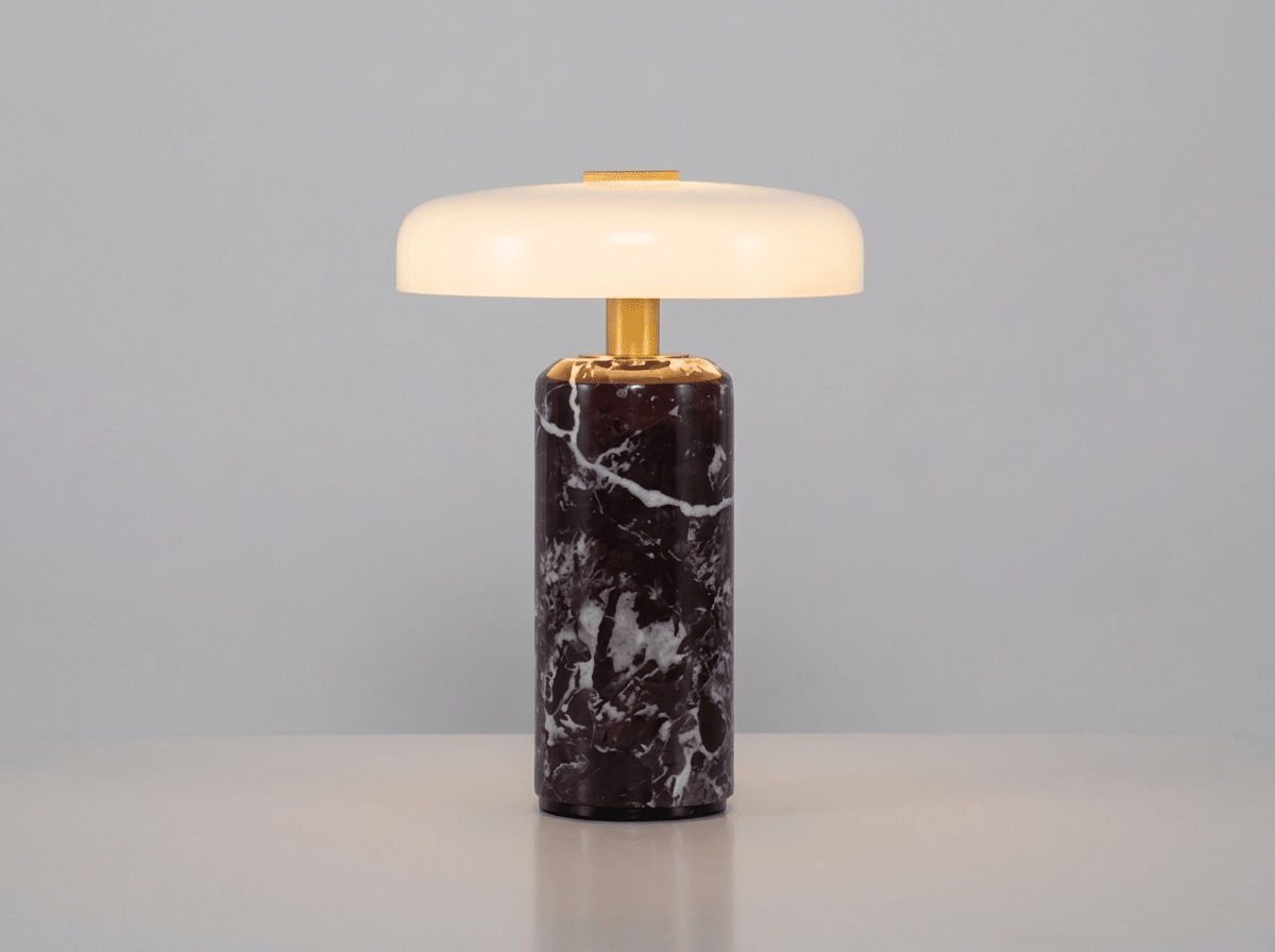 Aalborg Marble-Base Touch Lamp | Rechargeable LED Table Light for Home & Café - Kolise
