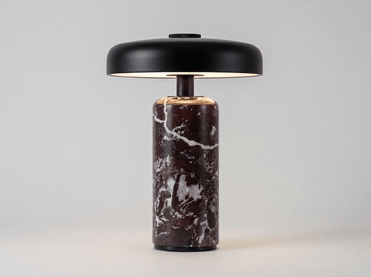 Aalborg Marble-Base Touch Lamp | Rechargeable LED Table Light for Home & Café - Kolise