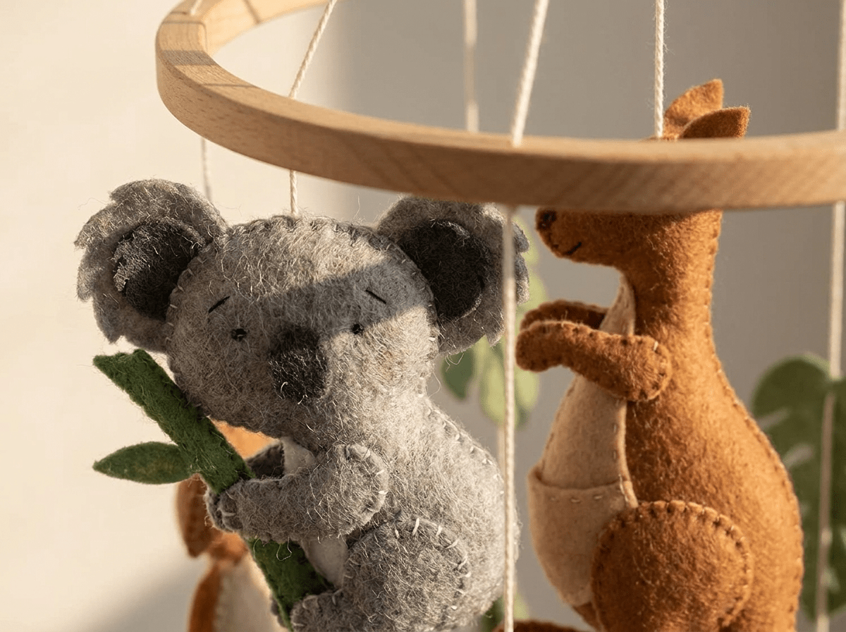 Nature's Wonders | Australia Animals Baby Mobile with Handcrafted Design | Engaging Crib Decor for Sensory Development - Kolise