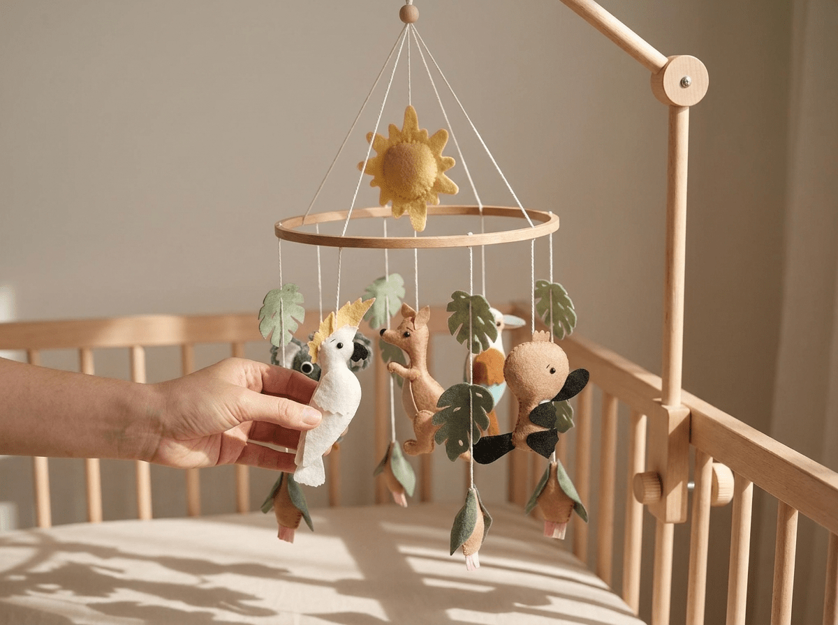 Nature's Wonders | Australia Animals Baby Mobile with Handcrafted Design | Engaging Crib Decor for Sensory Development - Kolise