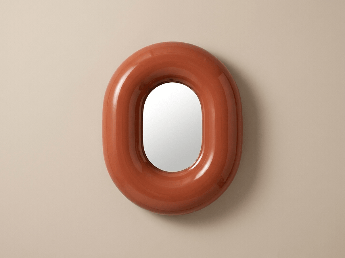 Elegant Bagel-Shaped Wall Mirror with High-Quality Finish | Stylish Decor for Living Room and Makeup - Kolise