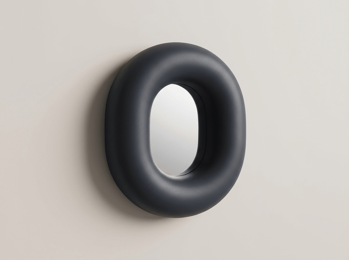 Elegant Bagel-Shaped Wall Mirror with High-Quality Finish | Stylish Decor for Living Room and Makeup - Kolise