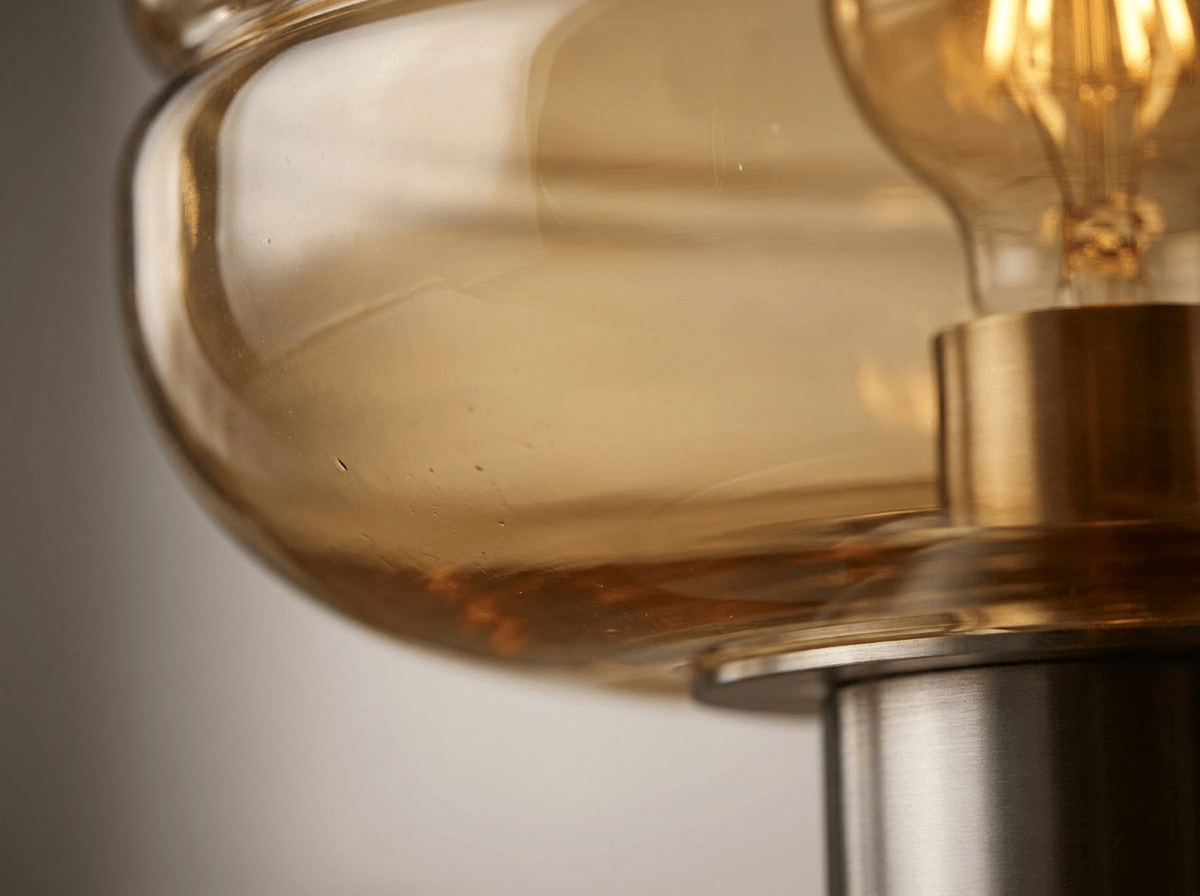 Elegant Glass Table Lamp | Minimalist LED Design for Cozy Bedroom Ambiance - Kolise