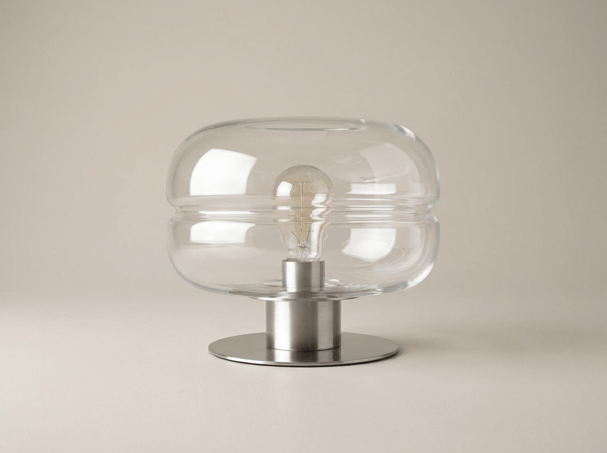 Elegant Glass Table Lamp | Minimalist LED Design for Cozy Bedroom Ambiance - Kolise