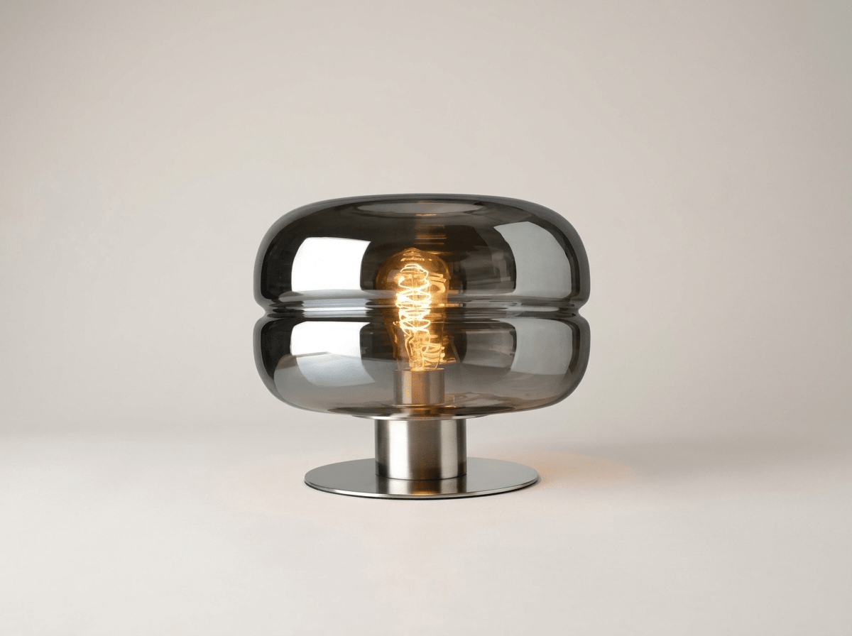 Elegant Glass Table Lamp | Minimalist LED Design for Cozy Bedroom Ambiance - Kolise