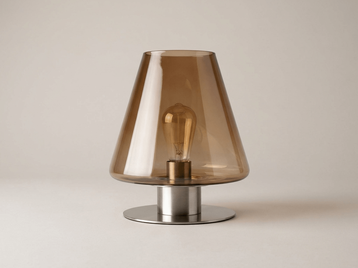Elegant Glass Table Lamp | Minimalist LED Design for Cozy Bedroom Ambiance - Kolise