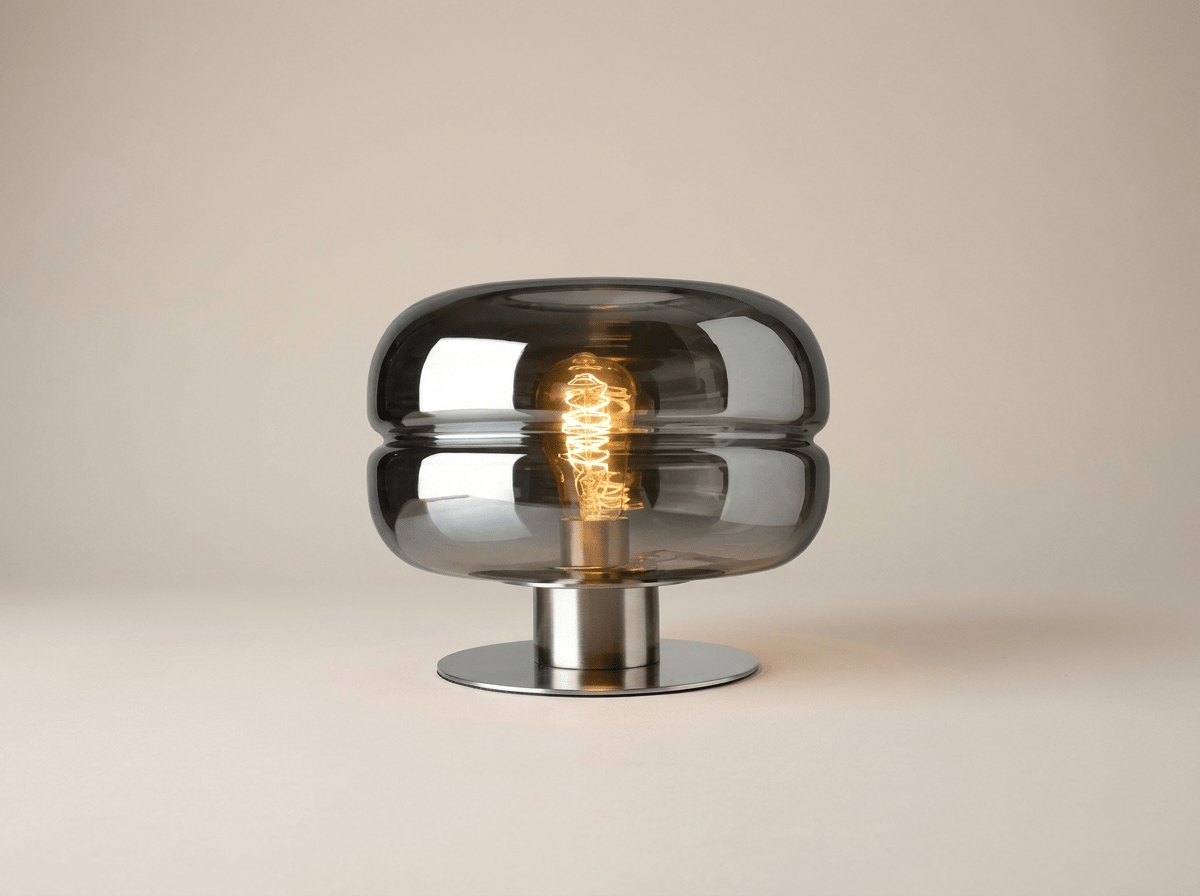 Elegant Glass Table Lamp | Minimalist LED Design for Cozy Bedroom Ambiance - Kolise