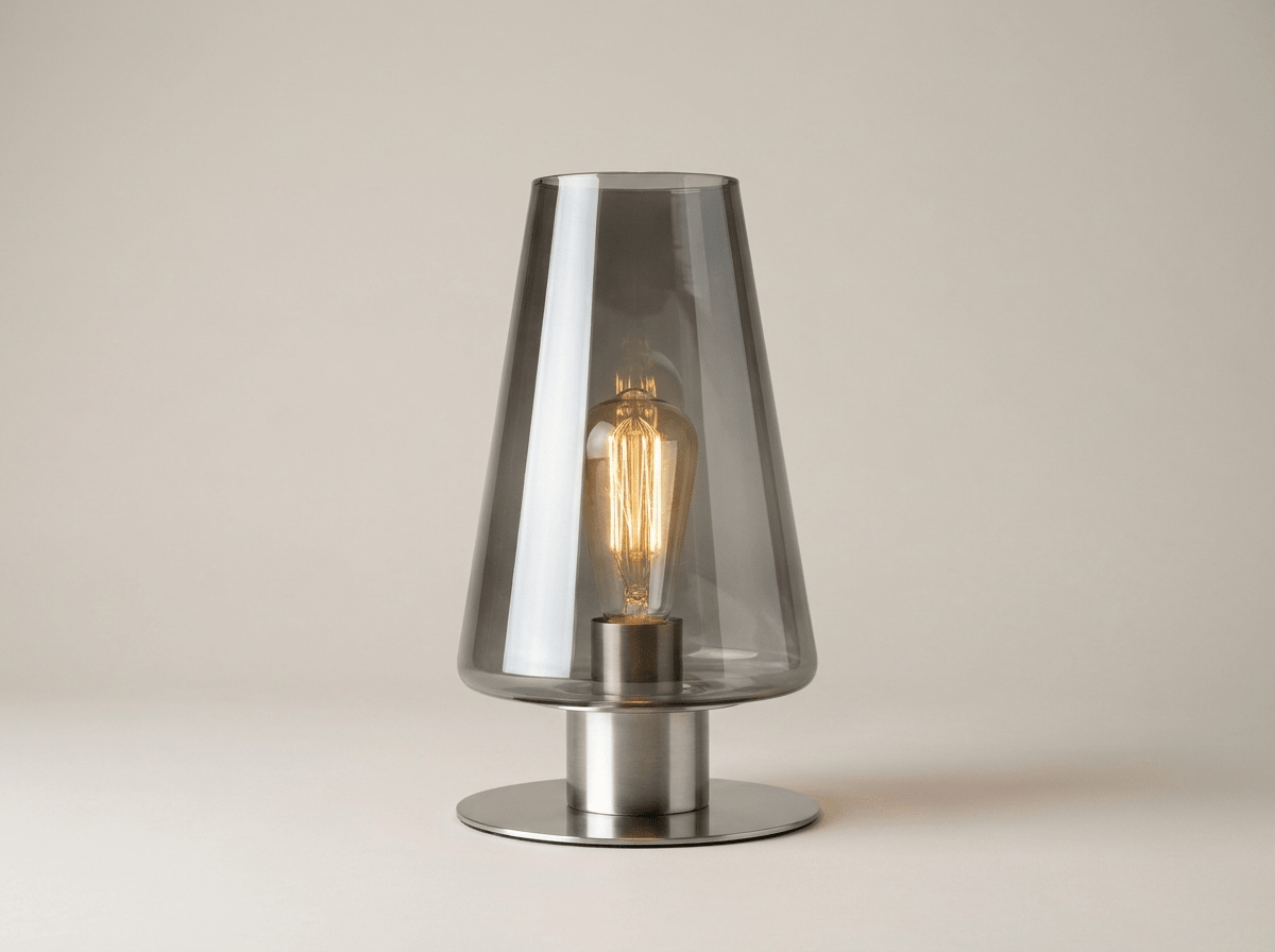 Elegant Glass Table Lamp | Minimalist LED Design for Cozy Bedroom Ambiance - Kolise