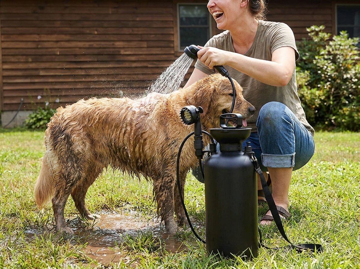 Outdoor Shower Kit | Portable Pressurized Shower with 8L Capacity | Ideal for Camping, Pets, and Beach Cleaning - Kolise