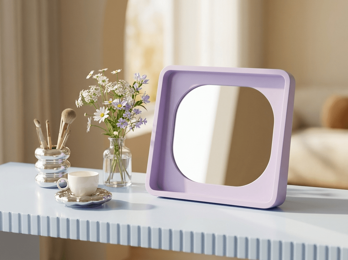 Vibrant | Makeup Mirror with HD Glass Reflection & Stylish MDF Frame | Perfect for Beauty Routine - Kolise