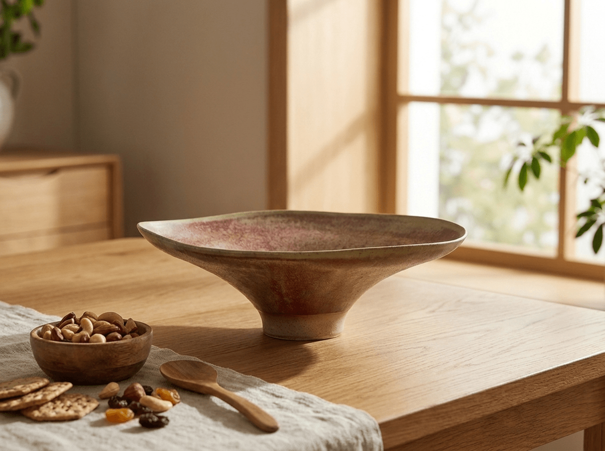 Artisan Stoneware Bowl | Handmade Ceramic Fruit & Snack Plate for Elegant Dining - Kolise