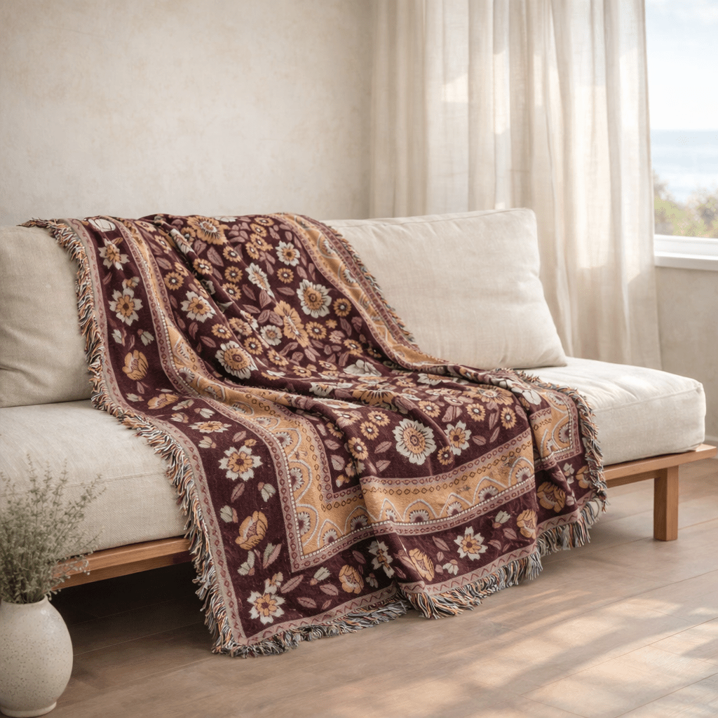 Boho Floral Picnic Blanket | Versatile Outdoor Rug for All Seasons - Kolise