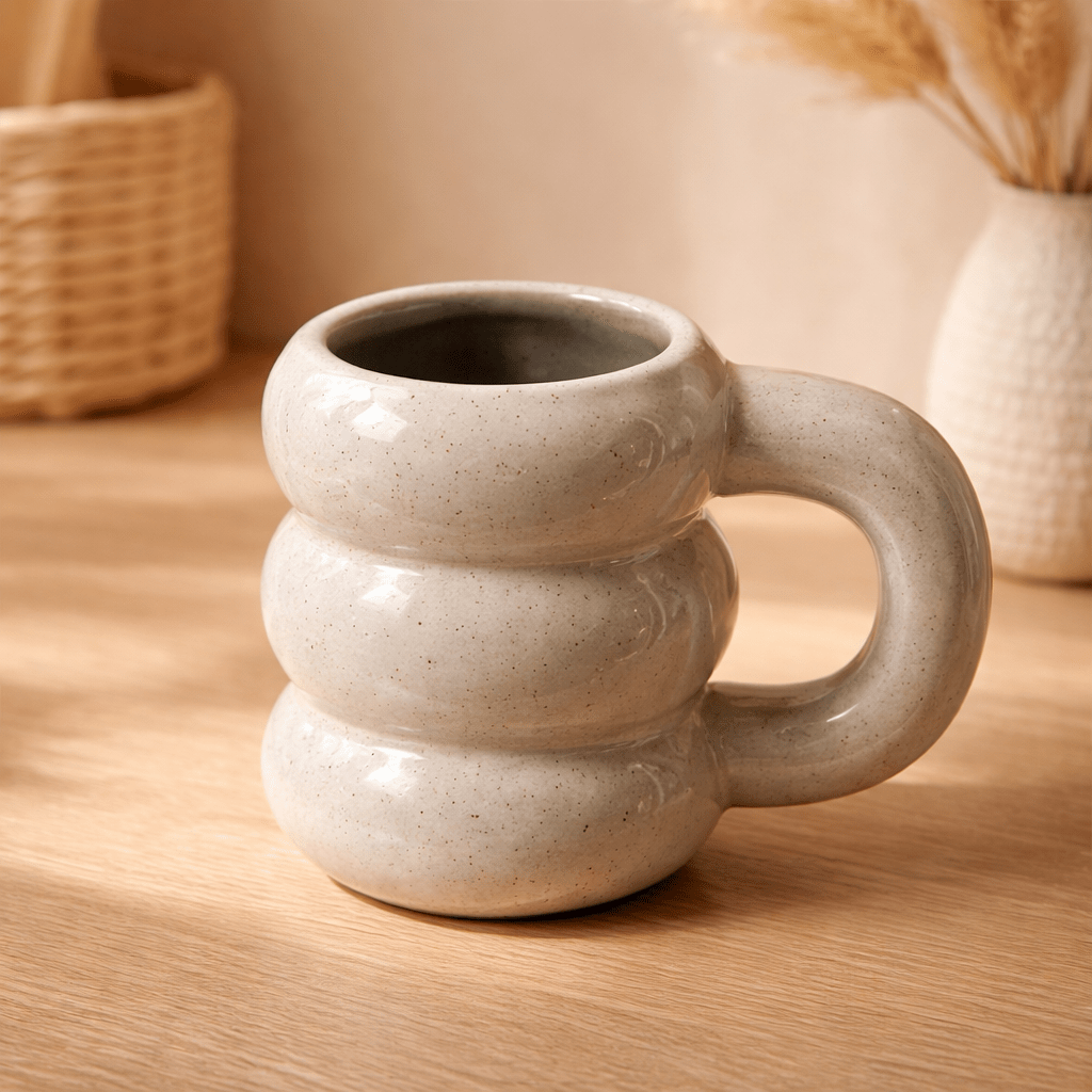 Cute Donut Ceramic Mug | Large Capacity Coffee Cup for Couples with Nordic Style - Kolise
