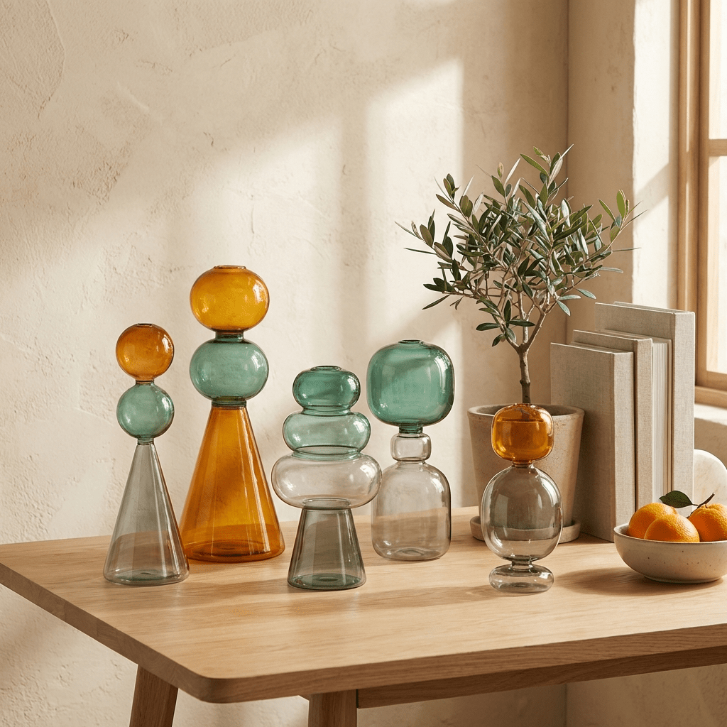 Elegant Glass Vase | Large Clear Flower Vase with Minimalist Design | Perfect for Hydroponic Plants - Kolise