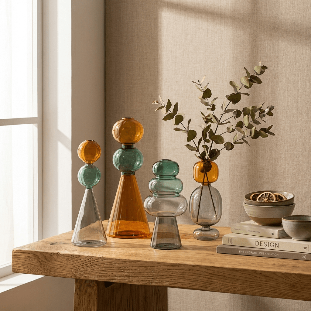 Elegant Glass Vase | Large Clear Flower Vase with Minimalist Design | Perfect for Hydroponic Plants - Kolise